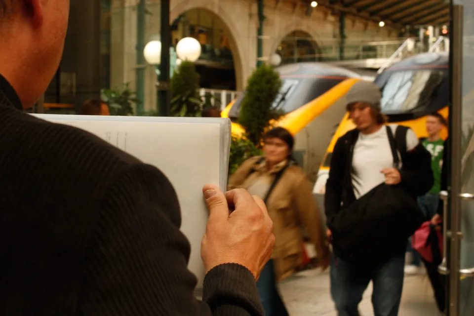 Taxi driver waiting at Gare du Nord