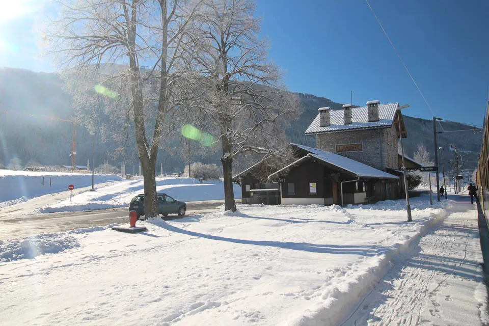 Landry station in snow