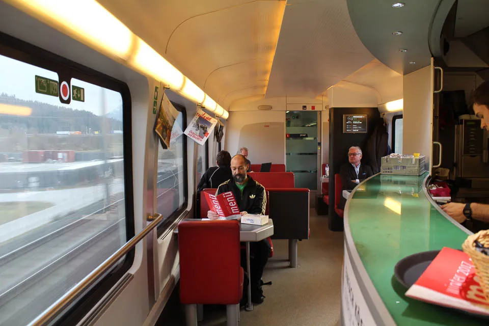 Checking out the Railjet menu
