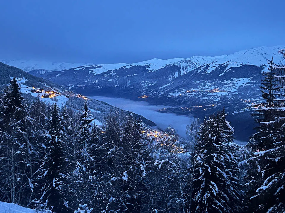 Village lights at dawn